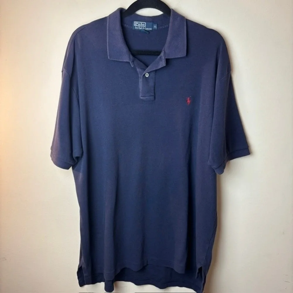 Mens XL Polo Ralph Lauren Polo Shirt Navy Blue Pony Logo Short Sleeve Collared
